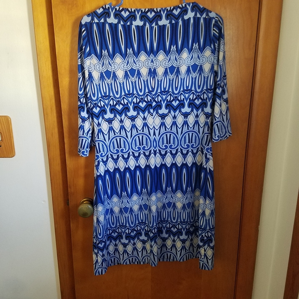 Donna Morgan Blue & White Dress - Picture 4 of 5